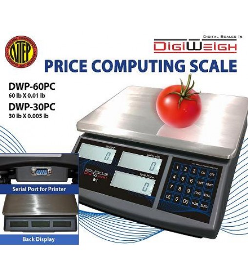 DIGIWEIGH DWP-30PC (30Lb/0.005Lb) PRICE COMPUTING SCALE