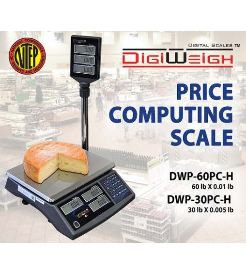 DIGIWEIGH DWP-60PC-H (60Lb/0.01Lb)PRICE COMPUTING SCALE W/POLE